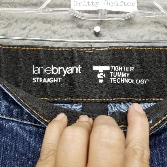 Lane Bryant Jeans Womens 22 Plus Blue Stretch Straight Leg Denim*Altered* - Picture 4 of 14